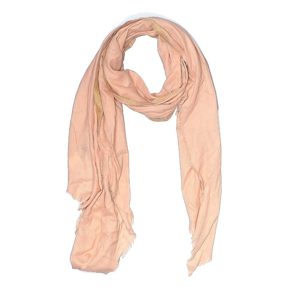 *Banana Republic Pastel Tangerine Orange Wide Taperd Finge Shawl Scarf